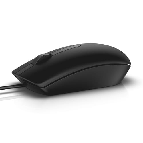 Dell MS116 Black Optical Mouse - Ergonomic Design