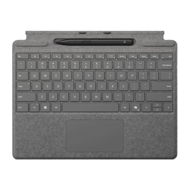Microsoft Surface Pro Type Cover with Slim Pen 2 in Platinum - Premium Keyboard and Stylus Combo for Surface Pro Devices