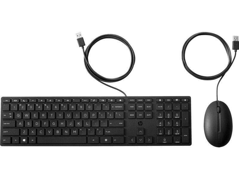 HP Wired 320MK Keyboard and Mouse Combo - Ergonomic Design